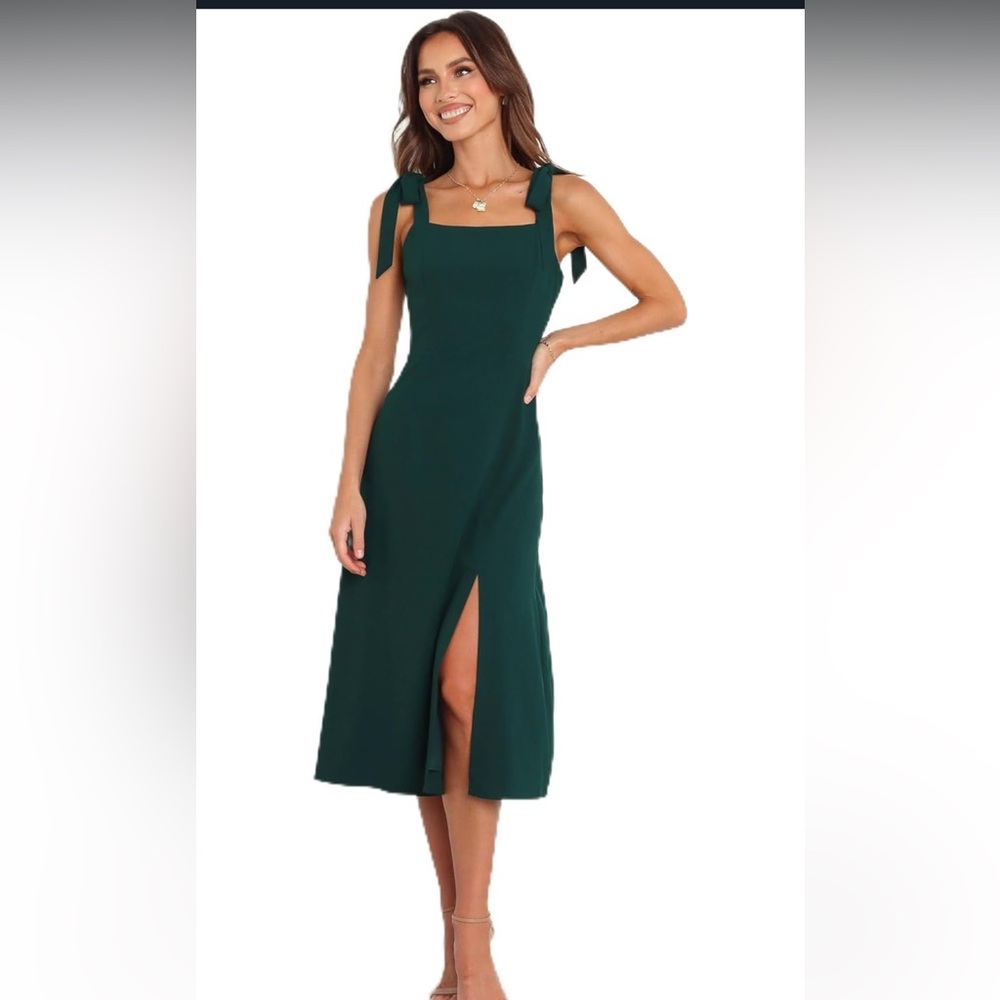 Petal & Pup Emerald Midi Dress with Slit